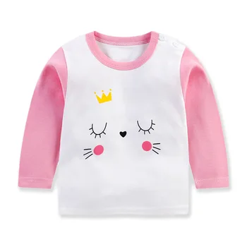 2020 Jeseni Fantje Dekleta Risanka Natisni T-shirt Pozimi Baby Otroci Dolg Rokav Živali Vrhovi Otrok Bombaž Majica za Fante, Dekleta