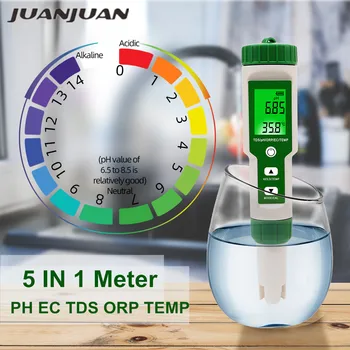5 V 1 Digitalni PH TDS ORP Meter ES Temperatura Tester Prevodnost Vode Filter Čistosti Pero Z Ozadja 50%popusta