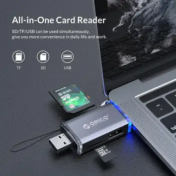 ORICO USB3.0 Multi-in-1 Card Reader USB2.0 Tip C na SD Micro SD TF Smart Cardreader Adapter za PC Visoke Hitrosti Flash Pomnilniške Kartice