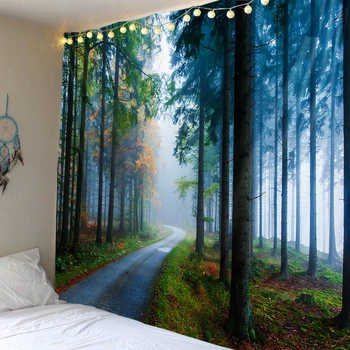 Vroče prodaje gozd gozd pokrajino tapiserija scene dekoracijo ozadju dekoracijo sten visi krpo super velikosti neobvezno