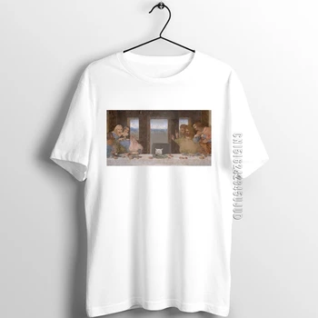 Unix Majica s kratkimi rokavi Moški Meme Kričati Na Mačka Zadnji Večerji Da Vinci Renaissance Klasične Meme T-majice O-Vratu Camiseta