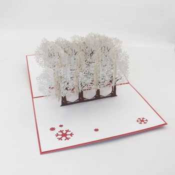 3D Ročno Vesel Božič Bela Snežinka Drevo, Gozd Elk Papirja, Voščilnice Razglednice Novo Leto Otroci Prijatelj Poslovanje Darilo