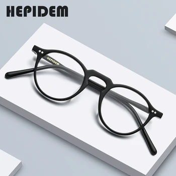 HEPIDEM Acetat Optičnih Očal Okvir za Ženske, Majhen Obraz Letnik Okrogle Očala Nerd Recept Očala Očala 9130