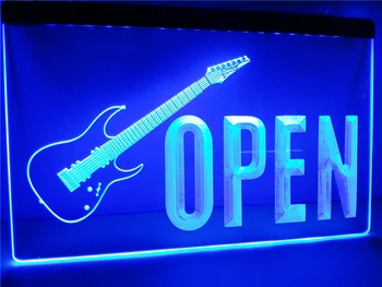 LK854 - ODPRITE Kitare Rock n Roll LED Neon Luči Prijavite doma dekor obrti