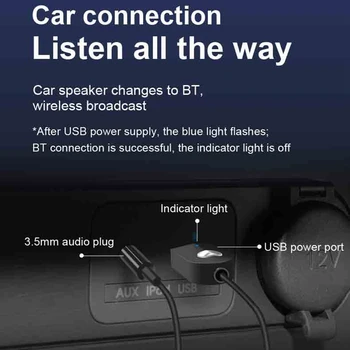 Bluetooth 5.0 Oddajnik Sprejemnik Mini 3.5 mm AUX Stereo Brezžična tehnologija Bluetooth Adapter za Avto o Bluetooth Oddajnik