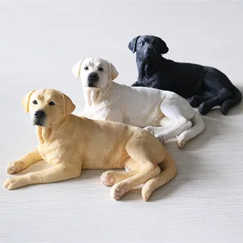 WU CHEN LONG Labrador Pes Umetnosti Kiparstvo Simulirani Živali Model Collection Figurice Miniature Smolo Obrti Doma Dekoracijo R4794