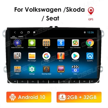 OSSURET 2 Din Android 10 avtoradio Multimedijski Predvajalnik, GPS Za VW Volkswagen Golf Polo skoda rapid octavia Radio Tiguan Passat b7
