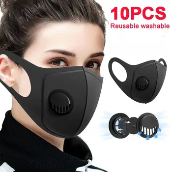 Moški Ženske Stroj Masko Proti PM2.5 Obraz, Usta Respirator Black Dihanje Ventil Masko Filter 3D Usta Kritje Masko