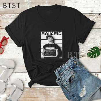 Eminem Unisex Majica Harajuku Ulične Estetske Tshirt Ženske Hip Hop Ulzzang T-shirt Črna Ženska Obleka O-Vratu Dropship