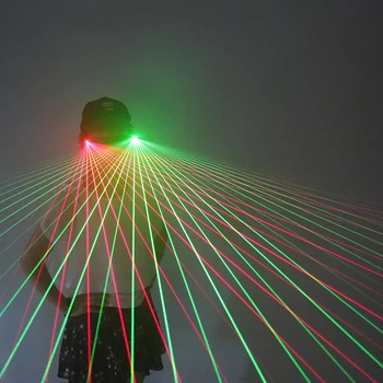 Visoka Kakovost Rdeča Zelena LED Laserska Očala Glasbe Koncert DJ uspešnosti Očala Multi Žarki Za LED Robot Kostumi