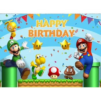 Igra Super Mario Kulise Za fotografijo Prilagodite Happy Birthday Baby Stranka Fotografski Studio Ozadju Kakovosti Vinil 7x5ft