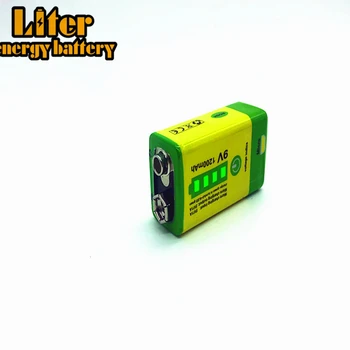 6F22 Micro USB 9V 1200mAh polnilna litij-ionska baterija za dima alarm brezžični mikrofon Kitara EQ Interkom Multimeter