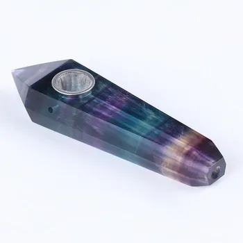 Naravni mavrica fluorite quartz crystal palico točke plevela pip za Zdravljenje reiki