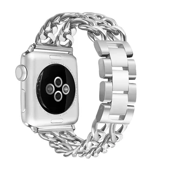Zapestnica iz nerjavečega Jekla Pasu za Apple Gledati Serije 6 5 4 3 2 1 Pašček za Zapestje 38/42/40/44 Pasu Moda Kavboj Verige Watchband