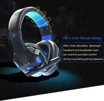 1 Kos Gaming Slušalke PS4 Slušalke S Svetlobo Mikrofon Stereo Slušalke Globok Bas Za PC Računalnik Gamer Prenosnik PS4 Xbox