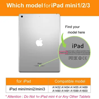 Ohišje Za iPad Mini 1 2 3 Stojalo Držalo za 360 Stopinj Vrtljivo PU Usnja Flip Cover Primerih Pametnih Tablet Primeru A1432 A1454 A1600 A1490