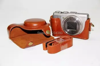 Usnje Fotoaparat Primeru Vrečko Kritje Fotoaparat pašček za Sony Cyber-shot DSC-HX60 DSC-HX50V DSC HX60 HX50V HX30 Št Logo Black Brown Kave