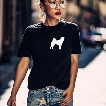 Smešno Shiba Inu japonski tiskanja bombažne majice za ženske pasje ljubitelje punco Grafični Tees poletje priložnostne Ženski zgornji deli oblačil hipster