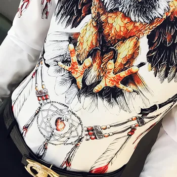 2019 Modni Oblikovalec 3D Orel Tiskano Majico za Moške Petticoat Moda za Moške Socialni Klub Majica moška Ulična Oblačila Majica Camisa