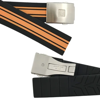 21 mm Visoko Kakovostne Gume, Silikona Watch Trak Black Orange, Zložljivi Sponke Watchband za Tissot T048 T-Dirka Serije Gledam