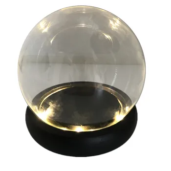 DIY Steklo zaslona dome cloche s svetlobo Dekoracijo prazno sneg globus dome z leseno osnovo Art collection kritje za Anime slika
