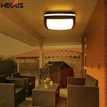 (WECUS) Zunanji balkon stropne svetilke, zunanji gospodinjski nepremočljiva in insektov dokaz LED lučka stopnice oltarja vrata stropna svetilka