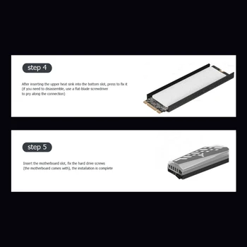 ARGB M. 2 2280 SSD Heatsink Aluminij Zlitine RGB Memory Heatsink 5V 3Pin Radiator