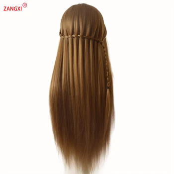 Brez ličila usposabljanje glave z dolgo debel blond lasje praksi Frizerski lutka pletenic za lase Styling glavo manekenke za prodajo