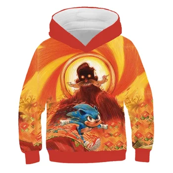Super Sonic 3d Hoodies Otroci suknjič z Dolgimi Rokavi Pulover Risanka 2020 novo Trenirko Hooded družino oblačila, vroče prodaje