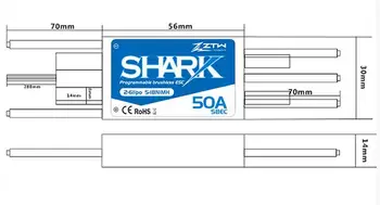 ZTW Shark 50A BEC Nepremočljiva brushless ESC Za Čoln Z Vodo-hladilni Sistem RC čoln model