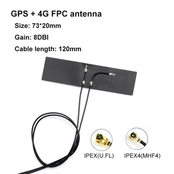 2pc GPS+4G antena GPS LTE FPC kabel Prilagodljiv notranji IPEX U. FL IPEX4 MHF4 8dbi za SIM7906E SIM7912G EP06 EM06 EM12-G EM20-G