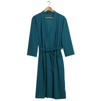 Ljubitelji Poletja Vaflji kopalni Plašči Moški Ženske Zanič Vodo Kimono Nightgowns Plus Velikost Spa Kopel Haljo 3XL