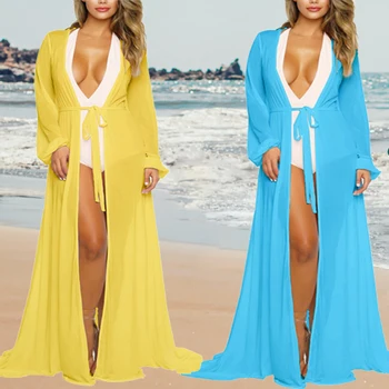 Plaža Obleko Za Ženske Kopalne Obleke Sarong Kritje Do Leta 2020 Seksi Standard Tleh Očesa Trdna Mikrovlaken Sierra Surfer Saida De Je