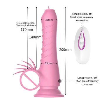 Samodejno Teleskopsko Rotacije, Dildo, Vibrator za Ženske 20 Načinu Jezika Lizanje Vibrator Ženski Masturabtor Erotične Igrače za Odrasle