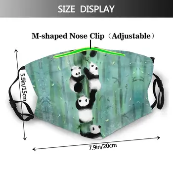 Bambus Usta Masko Panda Dolžina Obrazno Masko z 2 Filtrov, Poliester za Odrasle Lepa Maska