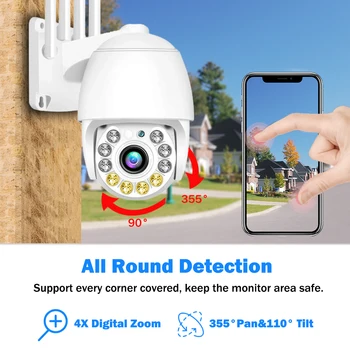 WiFi IP Kamera Zunanja 1080P HD Smart Home Security Kamere CCTV Kamere AI Človekovih Odkrivanje 4X Digitalni Zoom Barve Night Vision CamHi