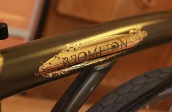 3-barvno kolo nalepke kovinske oznake za brompton zložljiva kolesa spredaj žarek nalepke, črno zlato, srebro