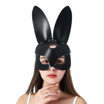 Fullyoung Seksi Cosplay Mačka, Zajec Usnjeno Masko Za Ženske Bdsm Fetiš Black vi Masko Halloween Carnival Party Maske, Karneval Fancy