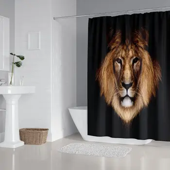 Aggcual Živali digitalni tisk lev tuš zavesa kopalnica dekor Kopel zavese nepremočljiva tkanina z kljuke y36