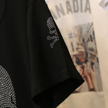 Vroče Diamond tiskanje Kratek sleeve majica s kratkimi rokavi ženske Poletne obleke 2020 Nov modni svoboden bombaž Puloverji priložnostne o-vratu Tees vrhovi