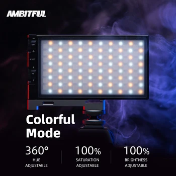 AMBITFUL K10 RGB 2500K-8500K Zatemniti Barvno LED Video Luč, Fotografija, Video Studio DSLR Fotoaparat Svetlobe PK BOLING BL-P1