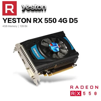 Yeston RX550--4G D5 Grafičnih Kartic Radeon Chill 4 GB Pomnilnika GDDR5 128Bit 6000MHz DP1.4HDR+HDMI2.0b+DVI-D majhnosti GPU