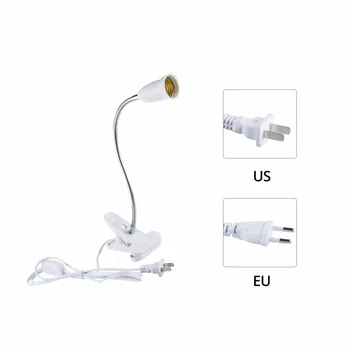 Prilagodljiv okova Posnetek Vtičnico Pretvornik E27 Žarnica Napajalnik Za LED Grow Light Z ON/OFF Stikalo EU NAS Plug Uporabite Kot Namizno Svetilko