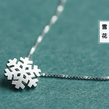 TY103 S925 srebro snežinka ogrlica za ženske kratke clavicle verige, sveže in preprost obesek dodatki