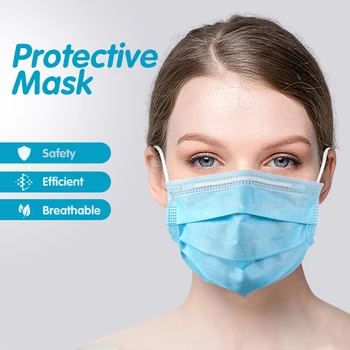 Razpoložljivi Masko 3-Layer Non, Tkane Usta Masko 20/50/100 kozarcev Prahu Filter držalo za uho Zaščitne Maske za Obraz Respirator
