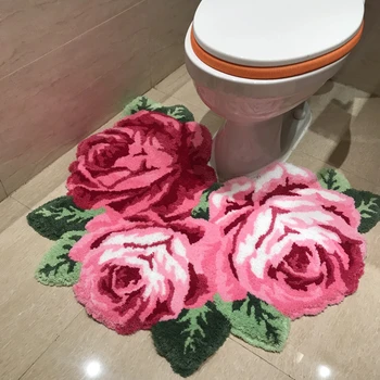 3D rdeče rose preproga za kopalniško preprogo za bethroom dnevna soba preprogo pink rose preprogo cvet odeje kopel preproge, anti-slip
