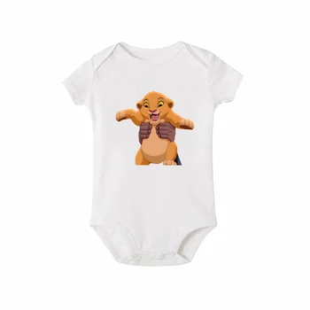 2020 Dojenčka Newborn Baby Bodysuits Srčkan Simba Risanke Levji Kralj Tiskanja Kratek Rokav Romper Jumpsuit Obleke, Fantje, Dekleta Obleke