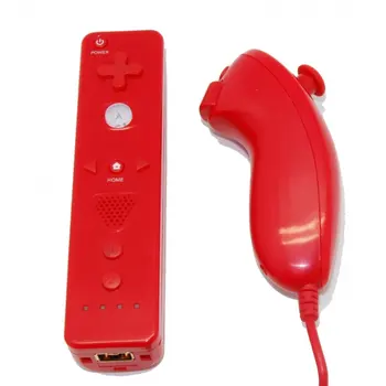 Wii Remote controller Paket z vgrajenim Motion Plus + Nunchuck Združljiv Wii rdeče Barve