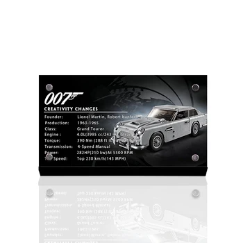 Akrilna zaslon stojalo blagovne znamke za ustvarjalca 10262 James Bond Aston Martin DB5 igrače gradniki