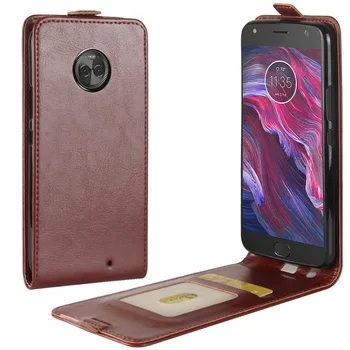 Poslovni Navpično Pokrovček za Motorola Moto E4 Plus X4 E5 Primeru Odprite GOR Dol Usnjena torbica za Moto E5 X4 E4 PLUS Primeru Telefon